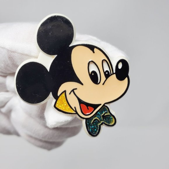 Disney Mickey Plastic VTG Very Rare H2F Pin - Sparkling Nostalgia! - Picture 3 of 11